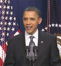 A cheery President Obama