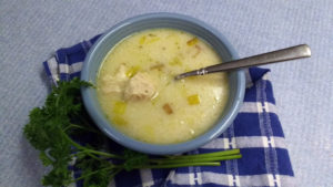 Paleo Creamy Chicken and Leek Soup
